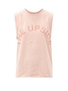 Matchesfashion.com The Upside - Muscle Logo-print Cotton-jersey Tank Top - Womens - Light Pink