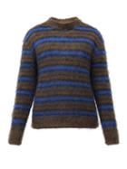 Matchesfashion.com Marni - Striped Mohair-blend Sweater - Mens - Brown