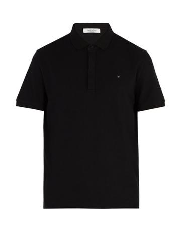 Matchesfashion.com Valentino - Rockstud Polo Shirt - Mens - Black