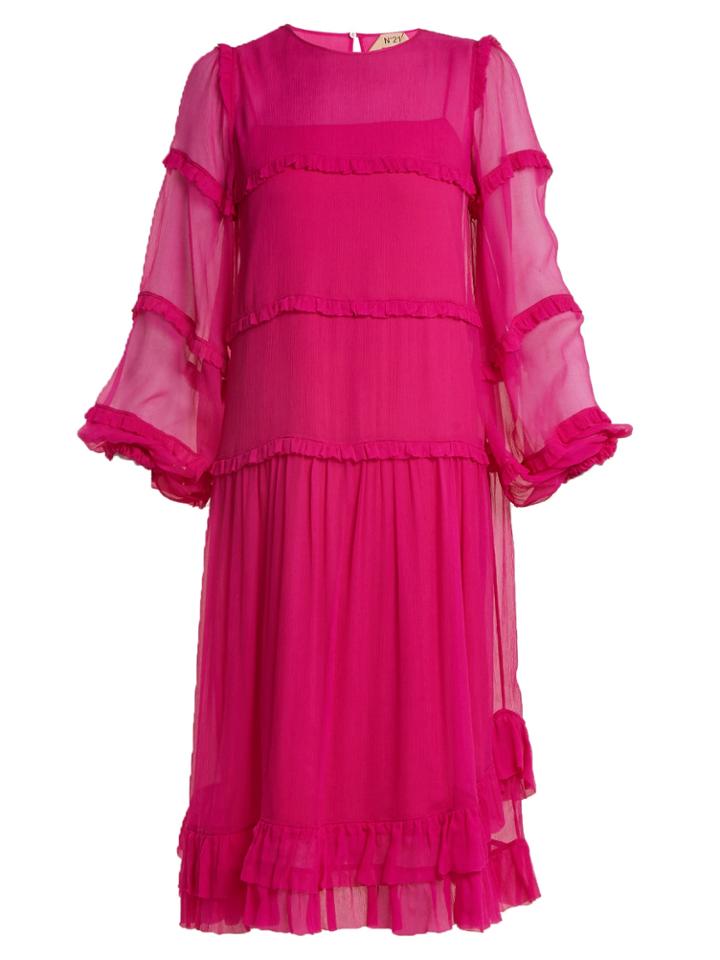 No. 21 Tiered Silk-chiffon Dress