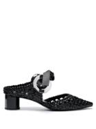 Matchesfashion.com Proenza Schouler - Front Tie Woven Leather Mules - Womens - Black