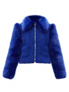 Matchesfashion.com Shrimps - Otis Faux-fur Jacket - Womens - Blue