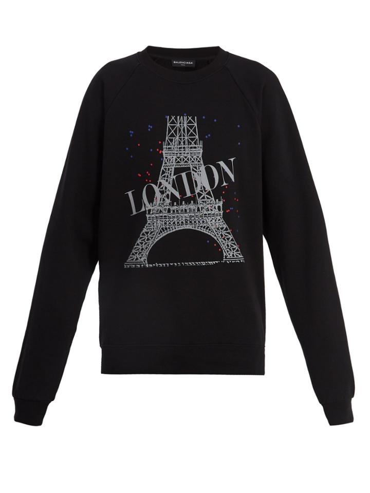 Balenciaga Graphic-print Cotton-blend Sweatshirt