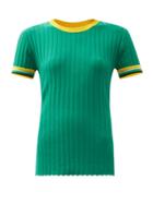 Matchesfashion.com Wales Bonner - Saint Ann Rib-knitted Top - Womens - Green Multi