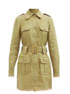 Zimmermann - Postcard Crochet-trim Voile Mini Shirt Dress - Womens - Khaki