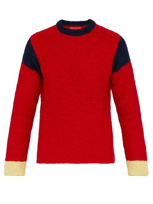 Matchesfashion.com Eckhaus Latta - Kermit Contrast Panel Sweater - Mens - Red
