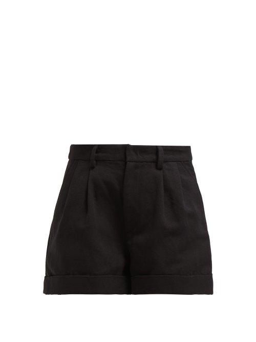Matchesfashion.com Isabel Marant - Kab High Rise Cotton Blend Shorts - Womens - Black