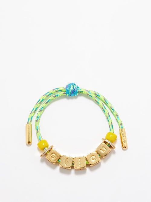 Liou - Jovi Beaded 14kt Gold-plated Bracelet - Mens - Green Multi
