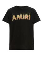 Matchesfashion.com Amiri - Flame Logo Print Cotton Jersey T Shirt - Mens - Black Red