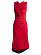 Matchesfashion.com Esteban Cortzar - Knotted Stretch Knit Midi Dress - Womens - Red