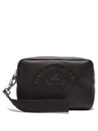 Matchesfashion.com Balmain - Logo Embossed Leather Wash Bag - Mens - Black