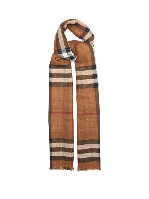 Burberry - Reversible Giant-check Cashmere Scarf - Womens - Brown