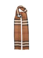Burberry - Reversible Giant-check Cashmere Scarf - Womens - Brown