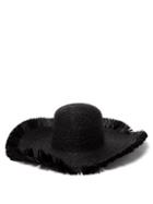 Matchesfashion.com Albus Lumen - Franja Frayed Raffia Hat - Womens - Black