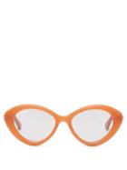 Chlo - Osco Oversized Cat-eye Acetate Sunglasses - Womens - Orange