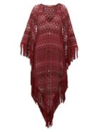 Matchesfashion.com Missoni Mare - Metallic Crochet-knit Kaftan - Womens - Burgundy
