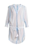 Matchesfashion.com Heidi Klein - Gilli Smocked Cotton Tunic - Womens - Blue Stripe