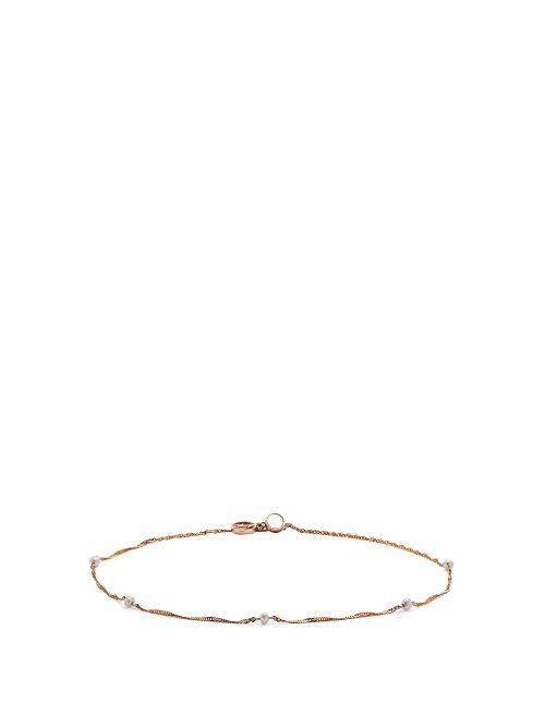 Matchesfashion.com Anissa Kermiche - Cheville Dore 14kt Gold & Pearl Ankle Bracelet - Womens - Yellow Gold