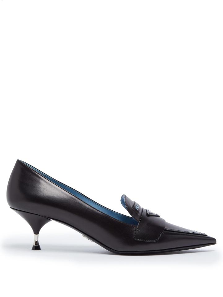 Prada Logo-embossed Leather Pumps