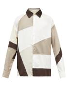 Ahluwalia - Calypso Panelled Cotton-blend Shirt - Mens - White Multi