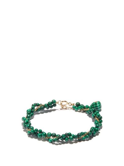 Yvonne Lon - Malachite, Topaz & 9kt Gold Beaded Bracelet - Womens - Green