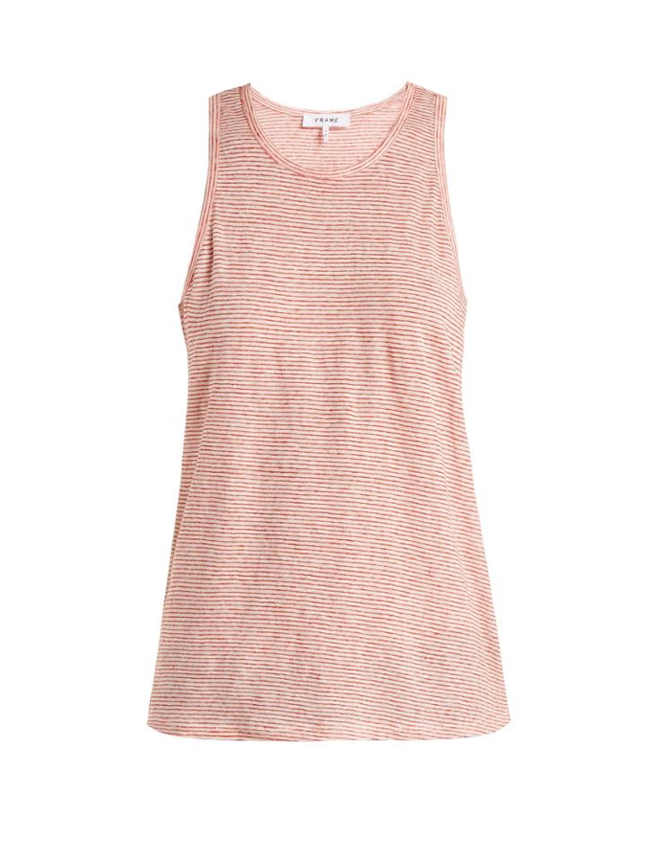 Frame Striped Linen Jersey Tank Top
