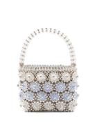 Matchesfashion.com Shrimps - Shelly Beaded Floral Handbag - Womens - Silver Multi