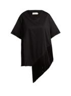 Matchesfashion.com Marques'almeida - Asymmetric Fringed Cotton T Shirt - Womens - Black