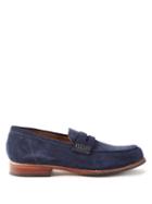 Grenson - Jago Suede Loafers - Mens - Navy