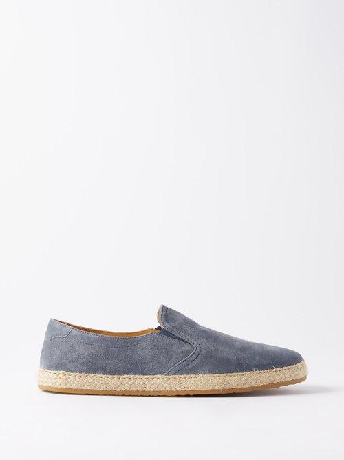 Brunello Cucinelli - Suede Slip-on Espadrilles - Mens - Light Blue