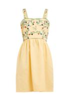 Matchesfashion.com Muzungu Sisters - Marigold Embroidered Cotton Blend Dress - Womens - Yellow Multi