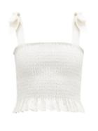 Matchesfashion.com Sir - Emile Shirred Linen Top - Womens - Ivory