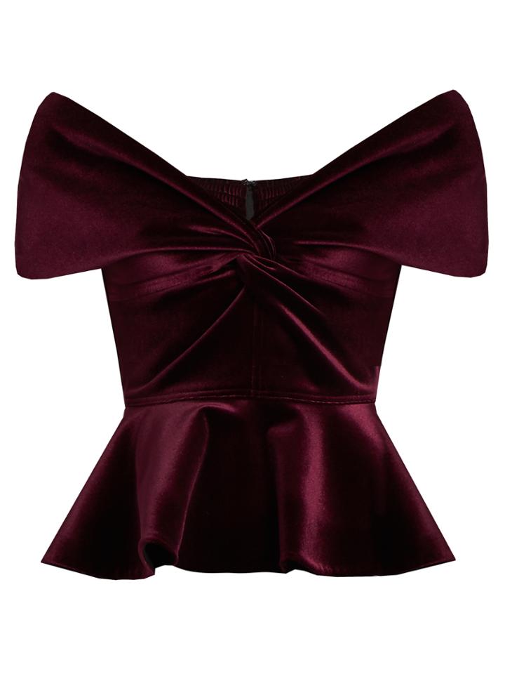 Emilio De La Morena Sassa Off-the-shoulder Velvet Top