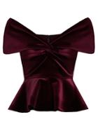 Emilio De La Morena Sassa Off-the-shoulder Velvet Top