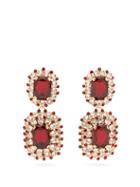 Matchesfashion.com Dolce & Gabbana - Crystal Embellished Clip Earrings - Womens - Red