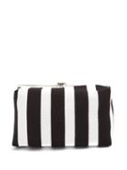 Matchesfashion.com Proenza Schouler - Asymmetric Frame Striped Clutch - Womens - Black White