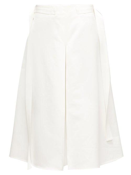 Matchesfashion.com Marni - Godet-pleat Cotton-sateen Midi Skirt - Womens - Cream