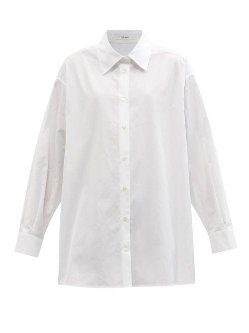 Ladies Rtw The Row - Luka Oversized Cotton-poplin Shirt - Womens - White