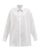 Ladies Rtw The Row - Luka Oversized Cotton-poplin Shirt - Womens - White