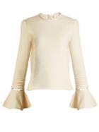 See By Chloé Frill-sleeve Cotton-jersey Sweatshirt