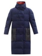 Matchesfashion.com Marni - Hooded Contrast-pocket Quilted Down Coat - Womens - Blue