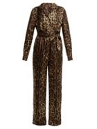 Matchesfashion.com Dolce & Gabbana - Leopard Print Silk Jumpsuit - Womens - Leopard