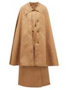 Matchesfashion.com Lemaire - Double-breasted Twill Trench Cape - Womens - Tan
