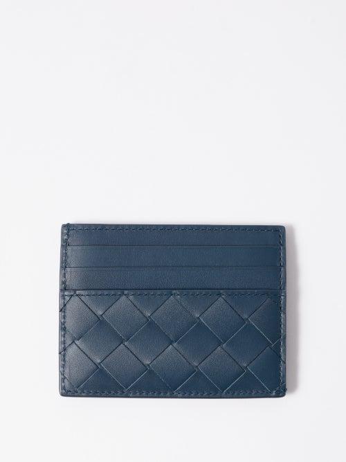 Bottega Veneta - Intrecciato Leather Cardholder - Mens - Dark Blue