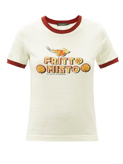 Matchesfashion.com Dolce & Gabbana - Fritto Misto-print Jersey T-shirt - Womens - White Multi