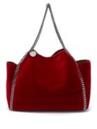 Matchesfashion.com Stella Mccartney - Falabella Small Reversible Velvet Tote Bag - Womens - Red