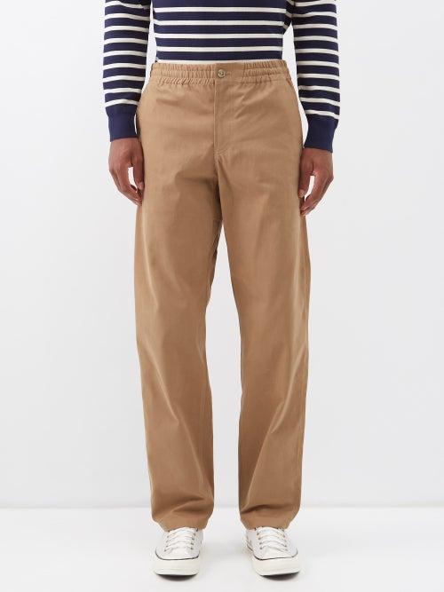 A.p.c. - Chuck Elasticated-waist Cotton-twill Trousers - Mens - Brown