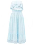 Matchesfashion.com Melissa Odabash - Clara Strapless Midi Dress - Womens - Light Blue