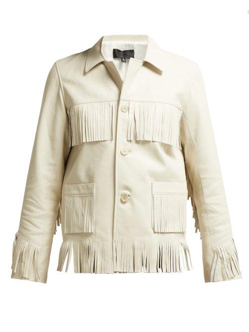 Matchesfashion.com Nili Lotan - Frida Fringed Leather Jacket - Womens - Ivory