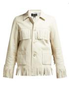 Matchesfashion.com Nili Lotan - Frida Fringed Leather Jacket - Womens - Ivory